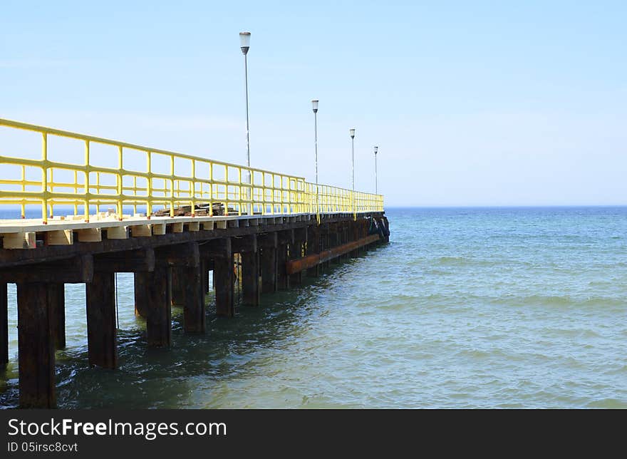 Pier at Baltic Sea During Summer