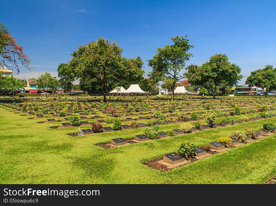 Historic gravestone at Kanchanaburi, Thailand. Historic gravestone at Kanchanaburi, Thailand.