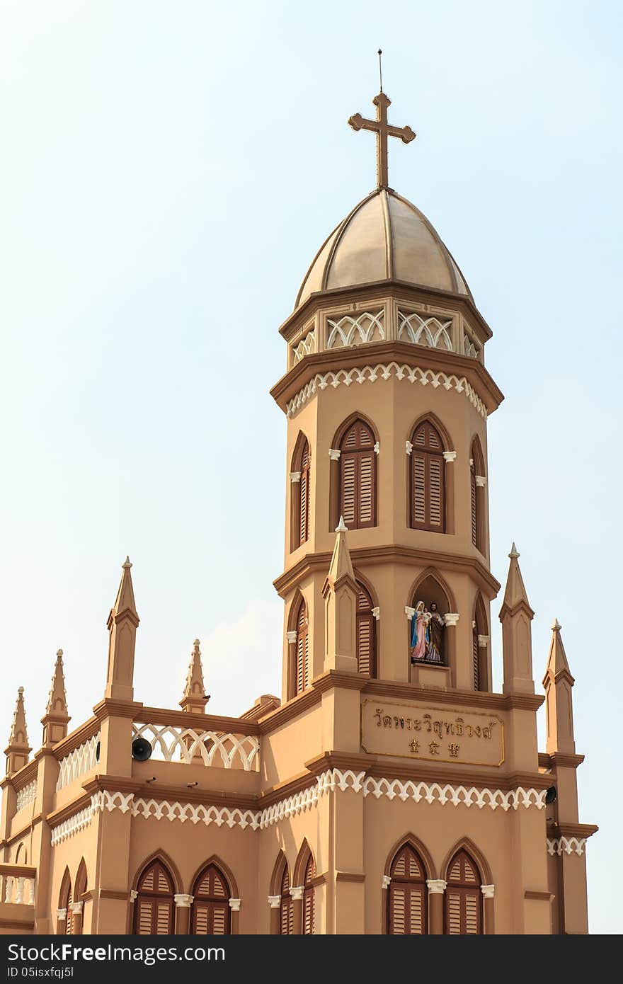 Gothic Style Church In Bangkok, Thailand.