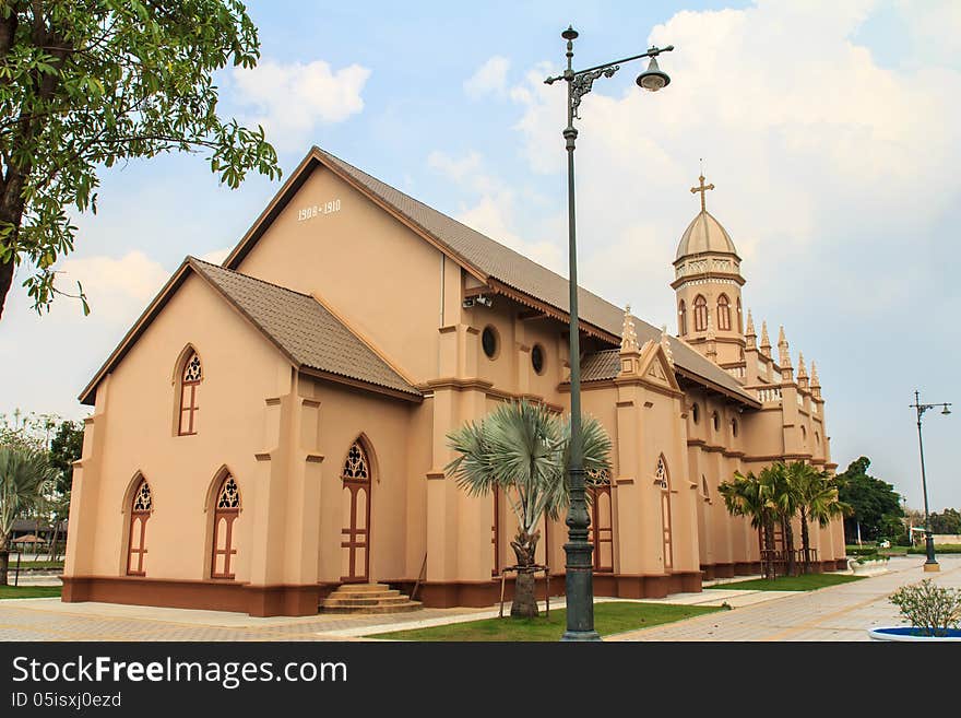 Gothic Style Church In Bangkok, Thailand.