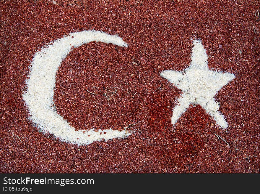 Turkish Flag Of Ground Chili Pepper