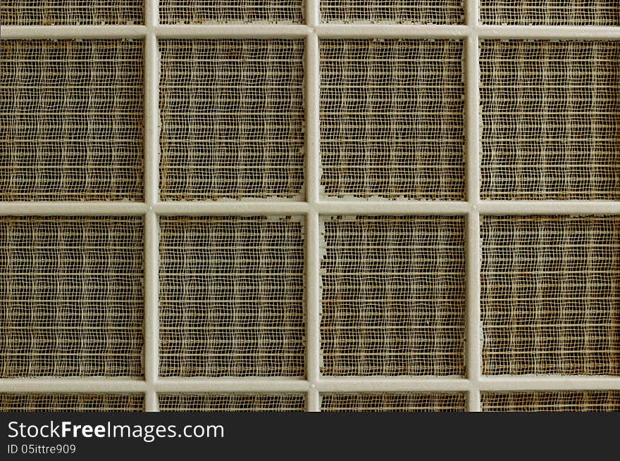 Closeup of air filter from air conditioning