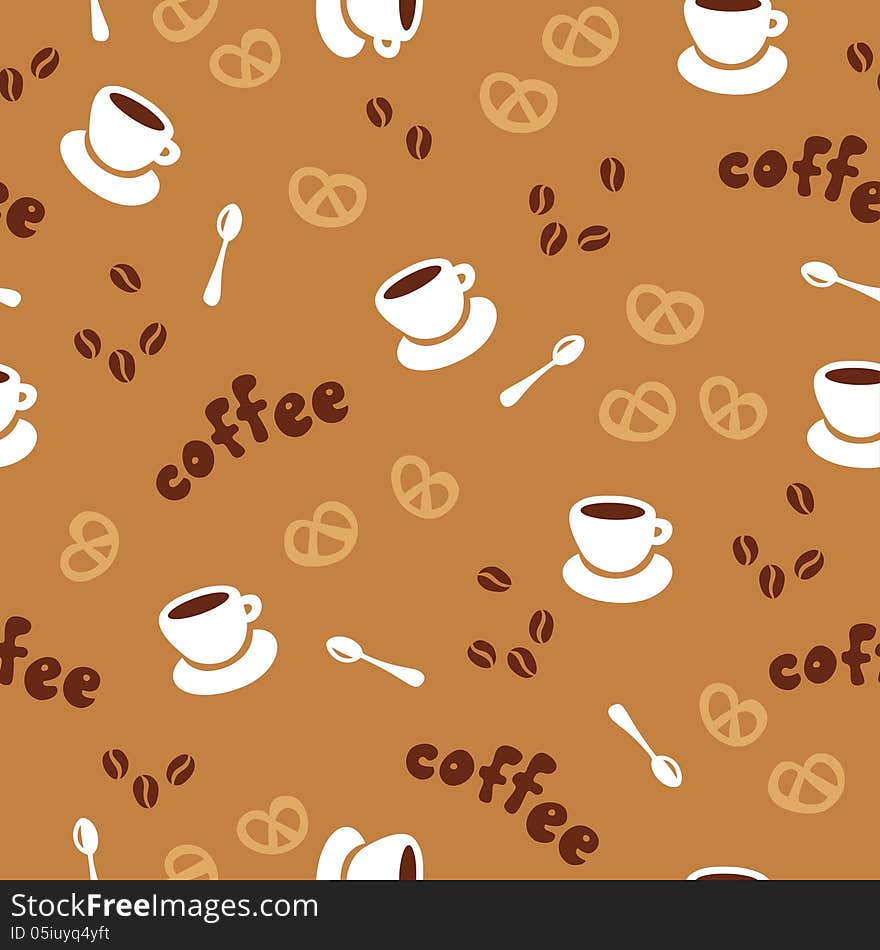 Coffee seamless pattern in vector