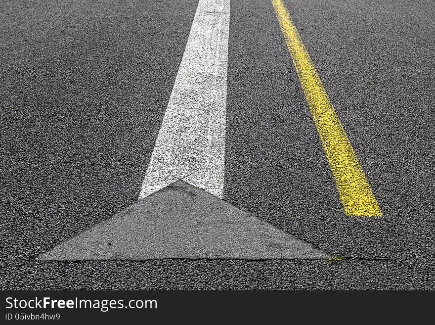 Road marking on an airstrip