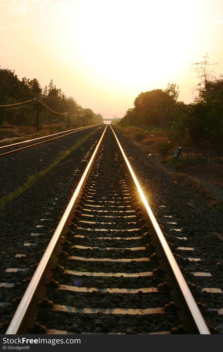 The iron railway in Yogyakarta, Indonesia