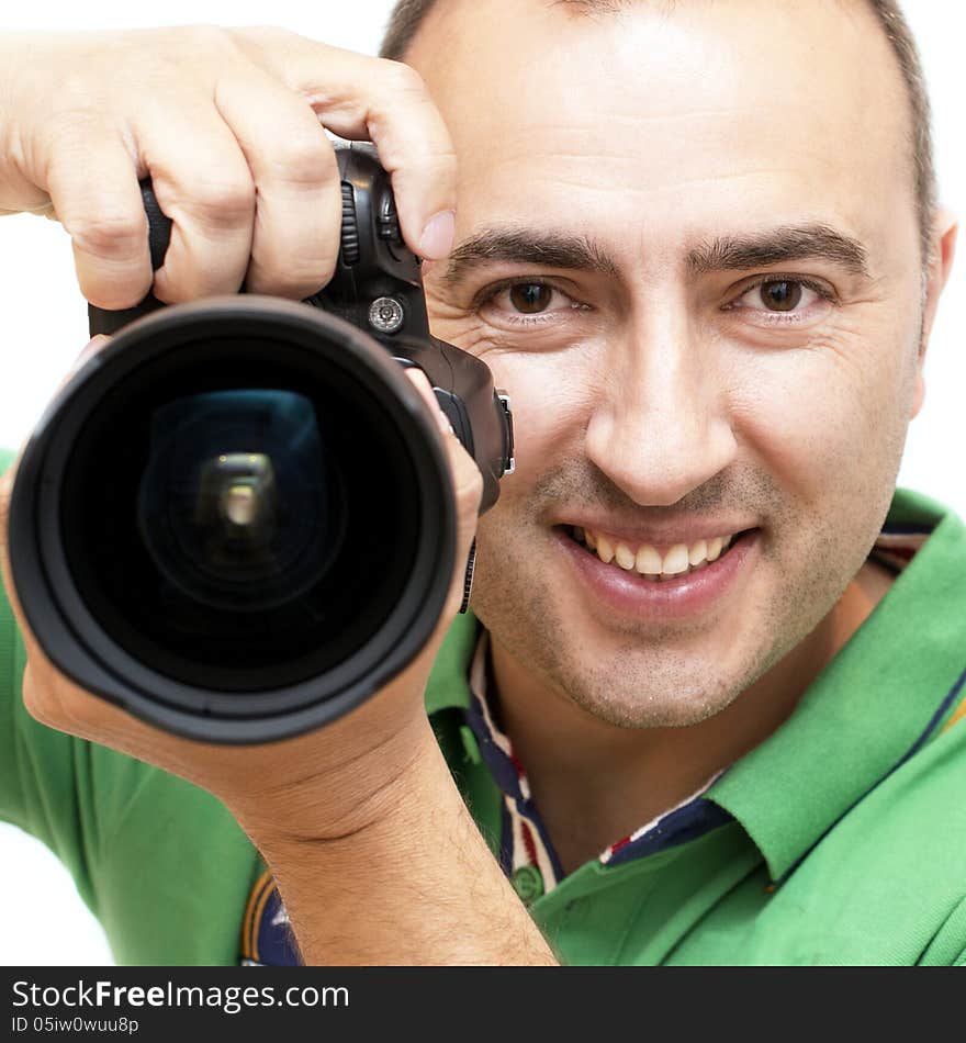 Portrait of the smiling photographer.