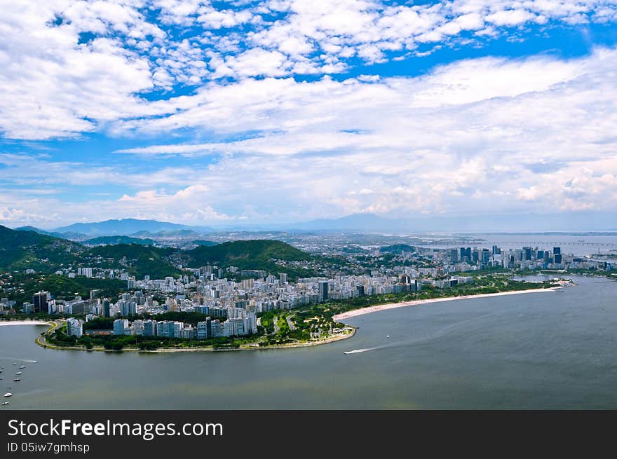 View of Flamengo area and Center of Rio from the Sugarloaf Mountain. View of Flamengo area and Center of Rio from the Sugarloaf Mountain.