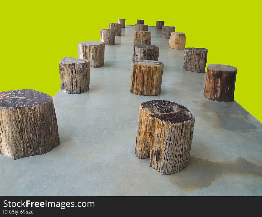 The destroyed forest is simulated by stumps of trees. The destroyed forest is simulated by stumps of trees.