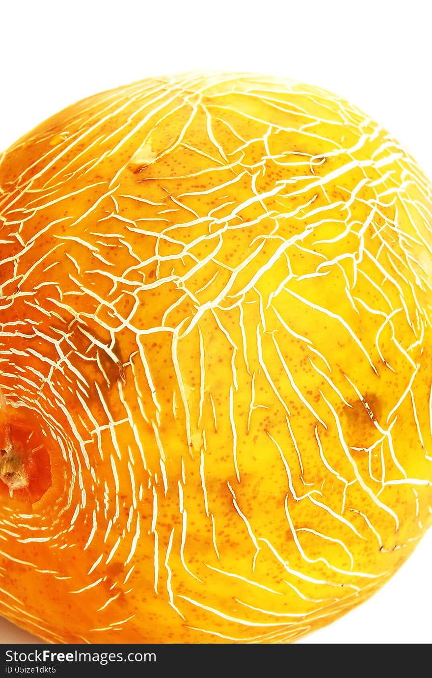 Cover of ripe, honey melon on white background. Cover of ripe, honey melon on white background