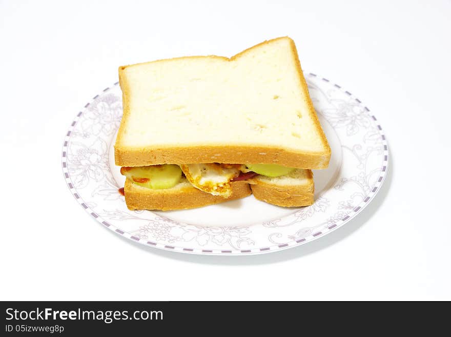 Toast with vegetables on a plate