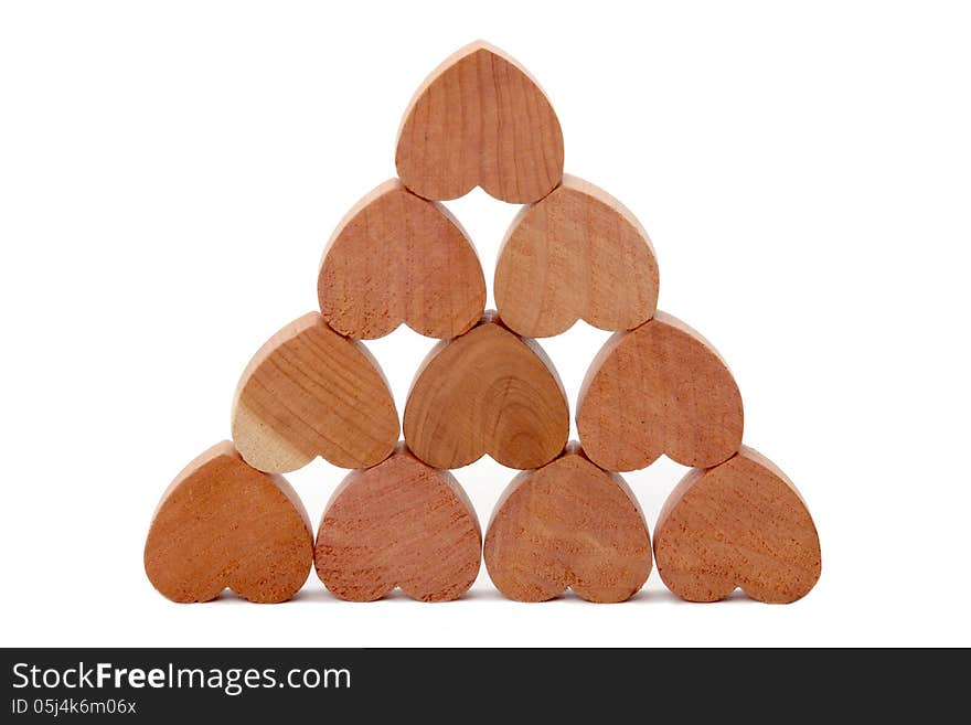 Wooden heart shape blocks