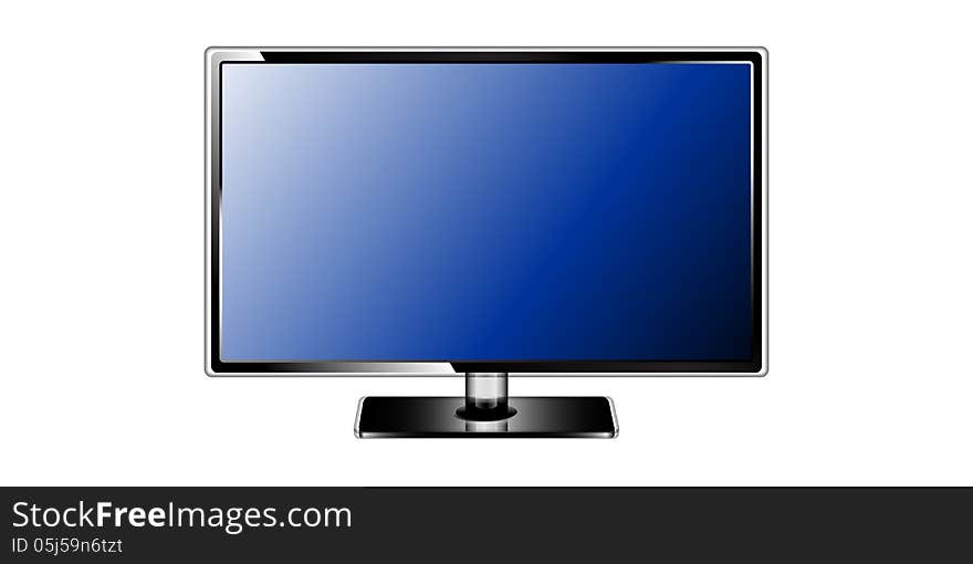 Tv monitor on white background