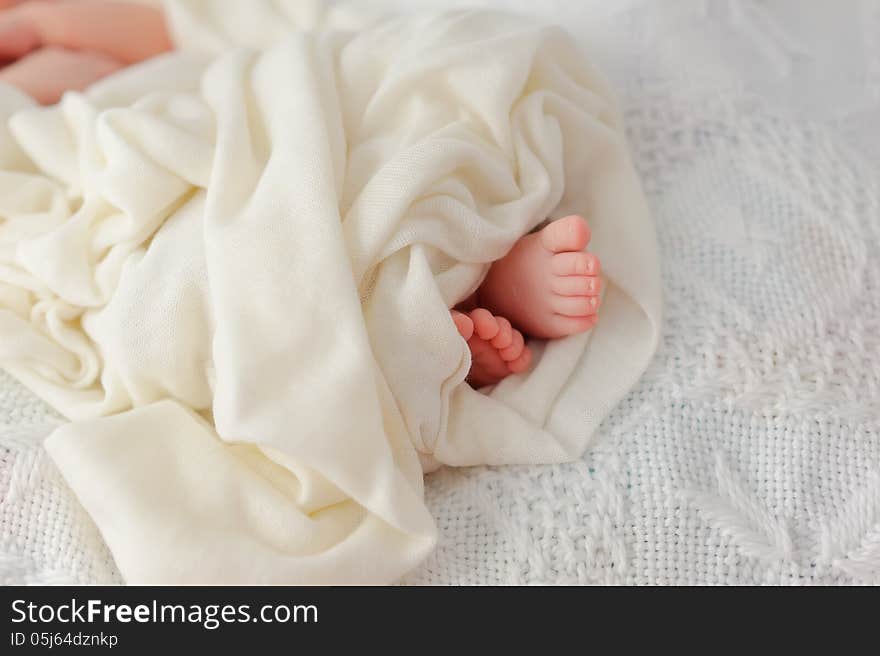 On a white background sweet little baby legs. On a white background sweet little baby legs