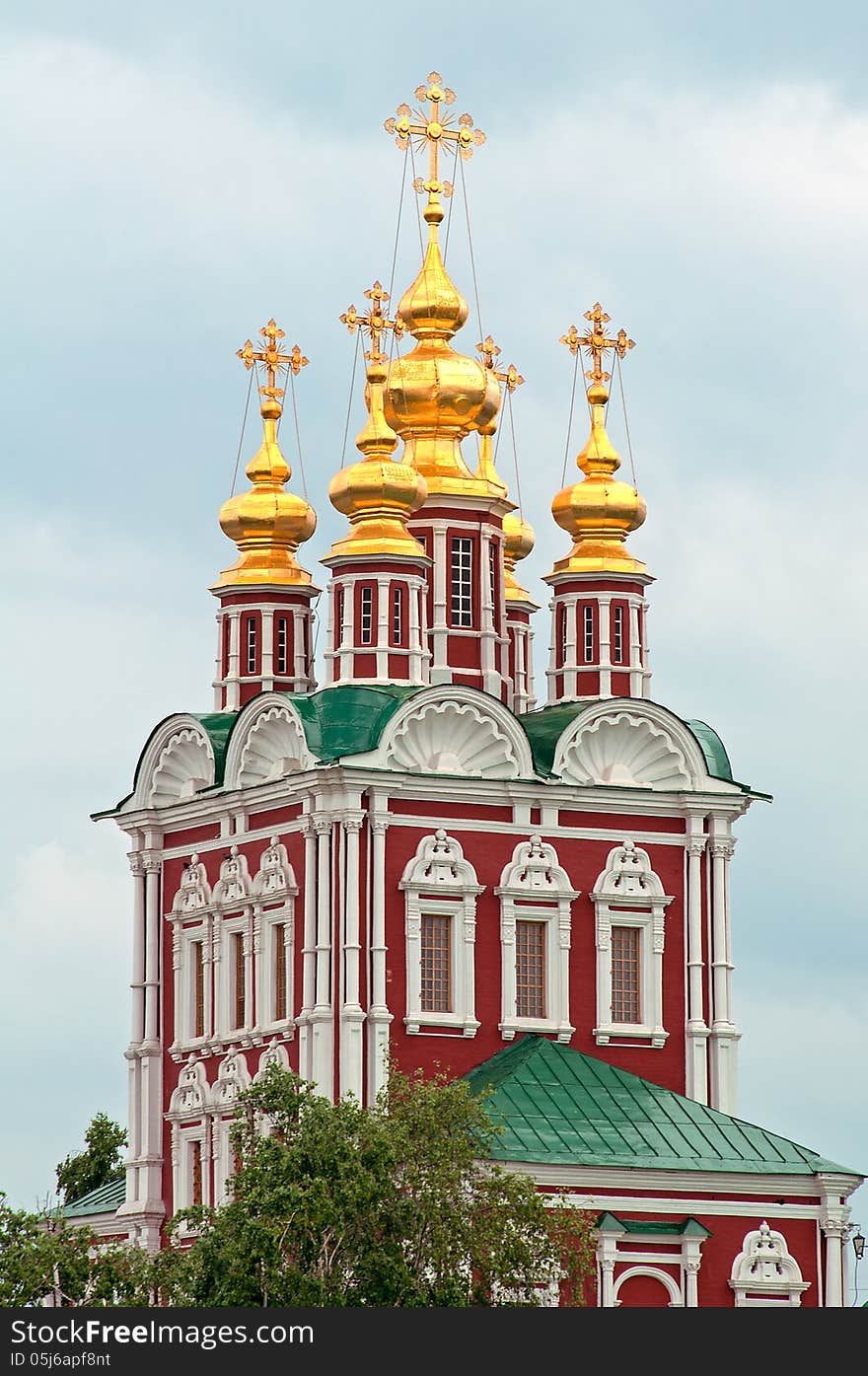 Church of the Assumption of the Blessed Virgin Mary in the Novodevichy Monastery. Moscow, Russia. Church of the Assumption of the Blessed Virgin Mary in the Novodevichy Monastery. Moscow, Russia