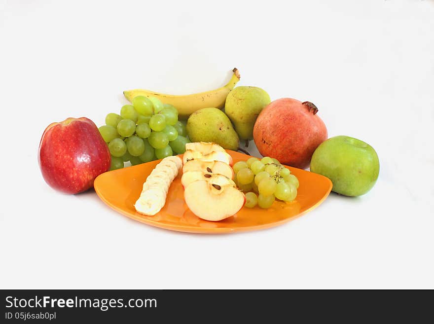 Fruit on a white background