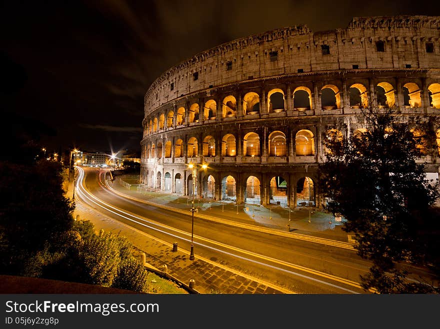 Coliseum By Night, Rome Italy