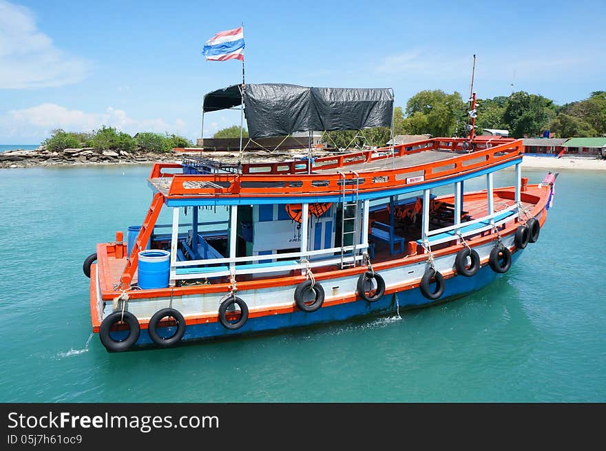 Passenger ship ferry between the islands.