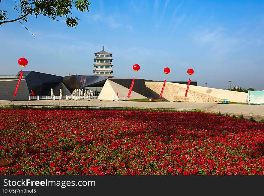 Xi an Expo Park center plaza