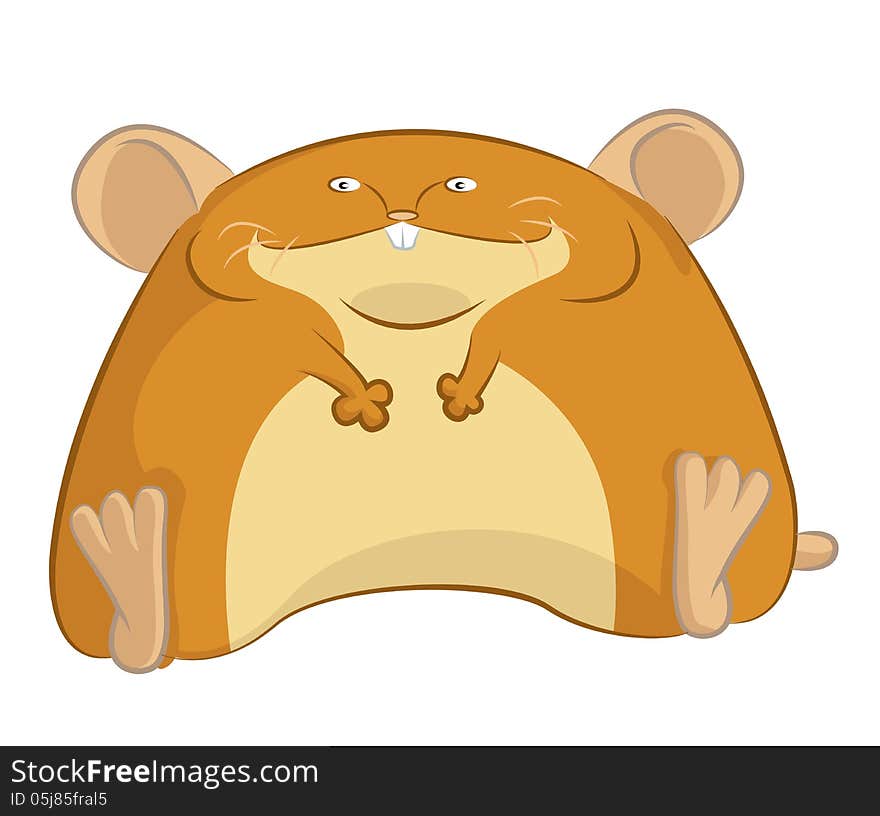 Vector image of fat cartoon funny humster. Vector image of fat cartoon funny humster