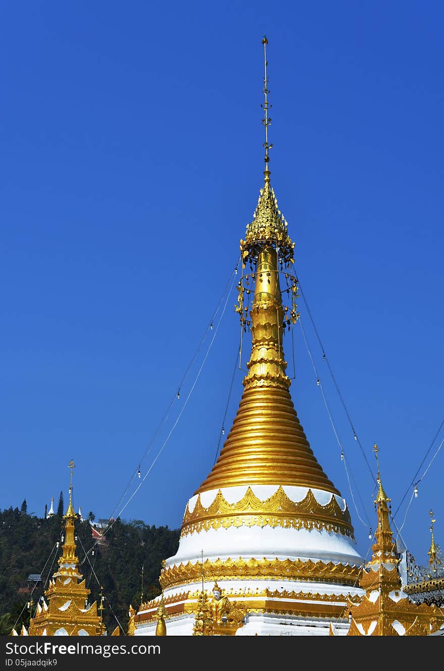 Buddhist Pagoda in a Temple of Meahongson province of Thailand. Buddhist Pagoda in a Temple of Meahongson province of Thailand.