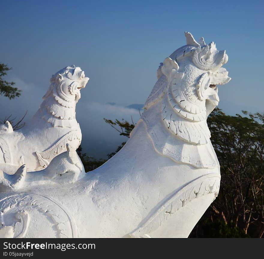 White Stone Lion that made for fortune and drive out evil.