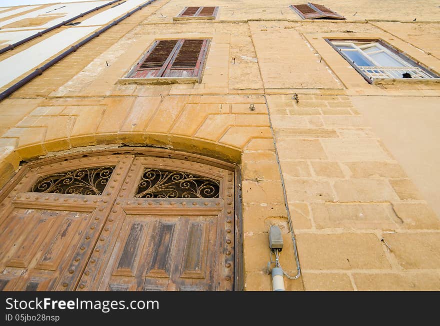 Old wall of building in Castelvetrano, Sicily, Italy