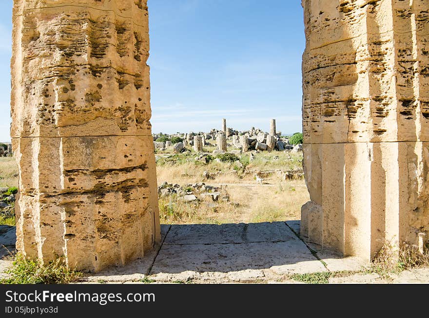 Remains of The Temple of Hera (Temple E) at Selinunte, Sicily, Italy. Remains of The Temple of Hera (Temple E) at Selinunte, Sicily, Italy