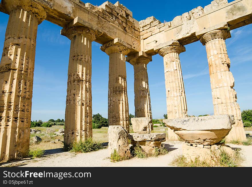 Remains of The Temple of Hera (Temple E) at Selinunte, Sicily, Italy. Remains of The Temple of Hera (Temple E) at Selinunte, Sicily, Italy