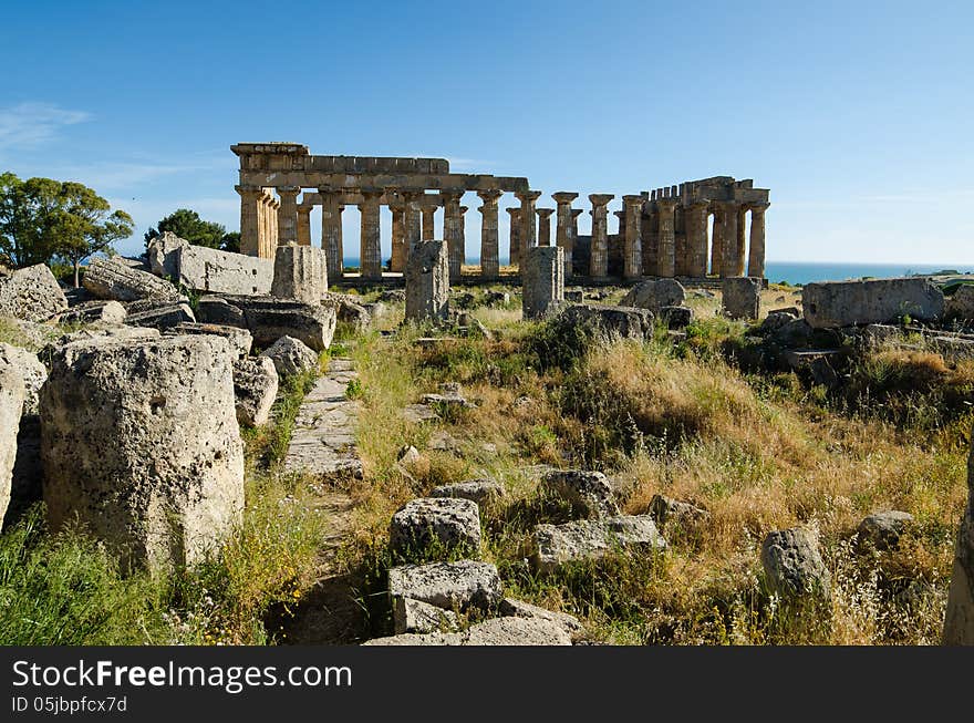 Remains of The Temple of Hera (Temple E) at Selinunte, Sicily, Italy. Remains of The Temple of Hera (Temple E) at Selinunte, Sicily, Italy