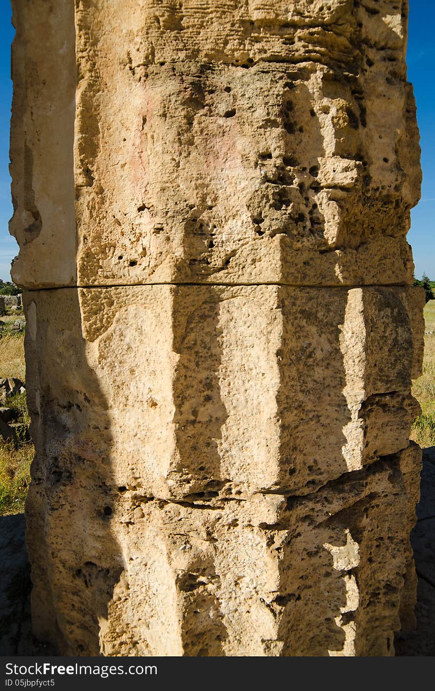 Column of The Temple of Hera &x28;Temple E&x29; at Selinun