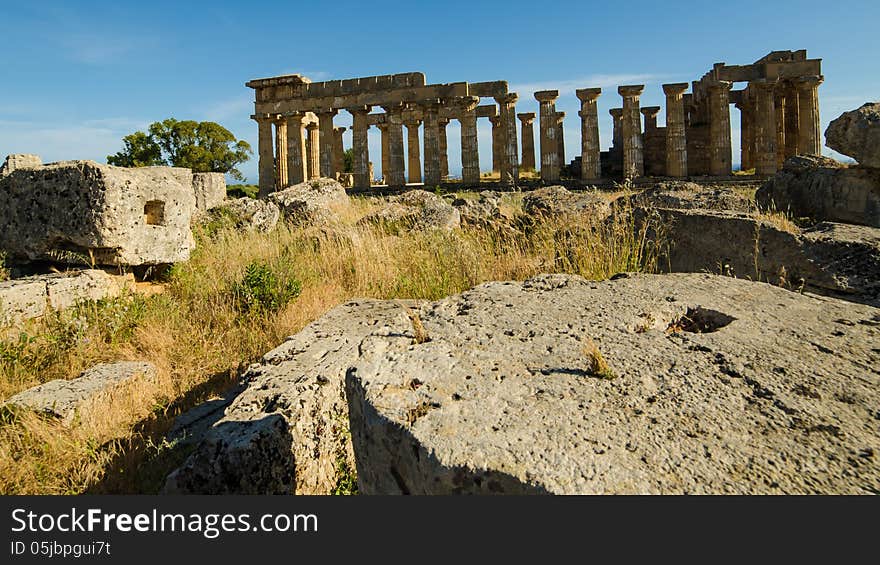 Remains of The Temple of Hera (Temple E) at Selinunte, Sicily, Italy. Remains of The Temple of Hera (Temple E) at Selinunte, Sicily, Italy