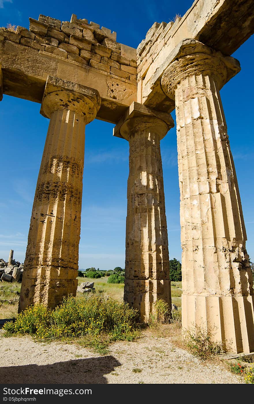 Remains of The Temple of Hera (Temple E) at Selinunte, Sicily, Italy. Remains of The Temple of Hera (Temple E) at Selinunte, Sicily, Italy