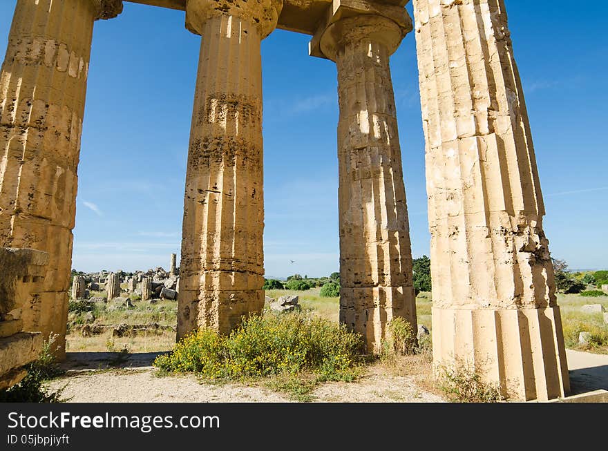 Remains of The Temple of Hera (Temple E) at Selinunte, Sicily, Italy. Remains of The Temple of Hera (Temple E) at Selinunte, Sicily, Italy