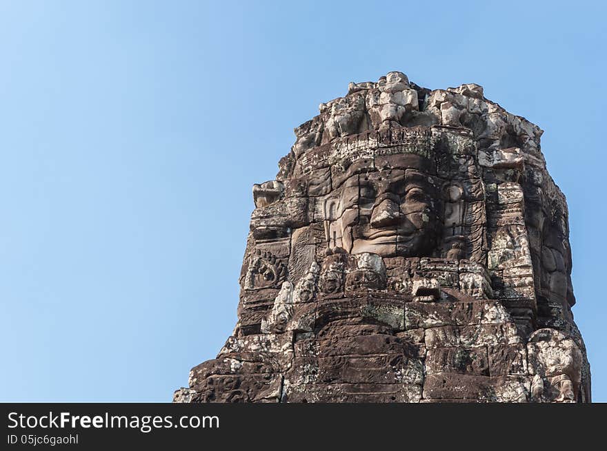 Stone ancient on angkor wat