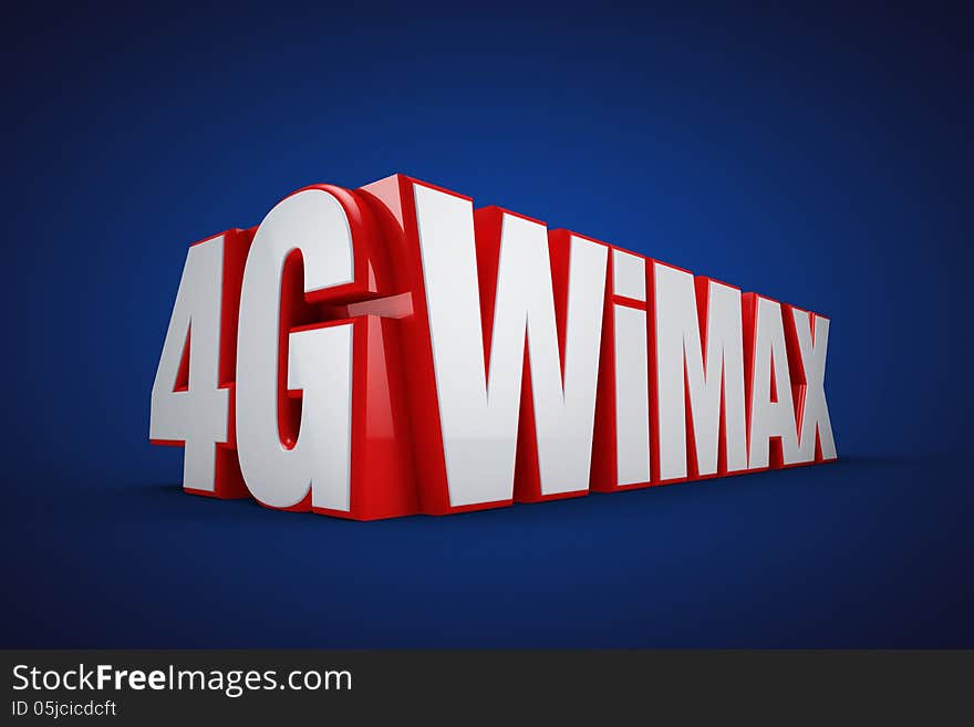 4G WIMAX wireless communication standard 3d illustration on Blue background