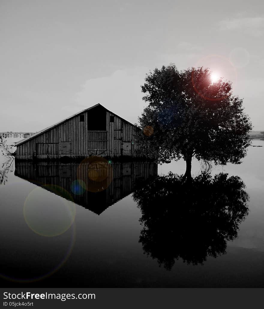 Flooded Barn