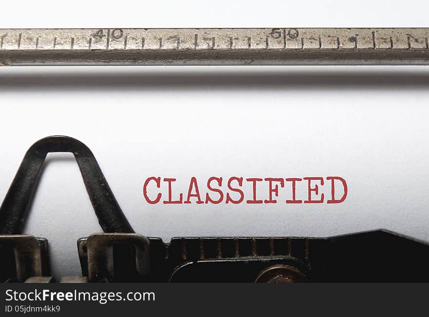 Classified compiled using a vintage typewriter