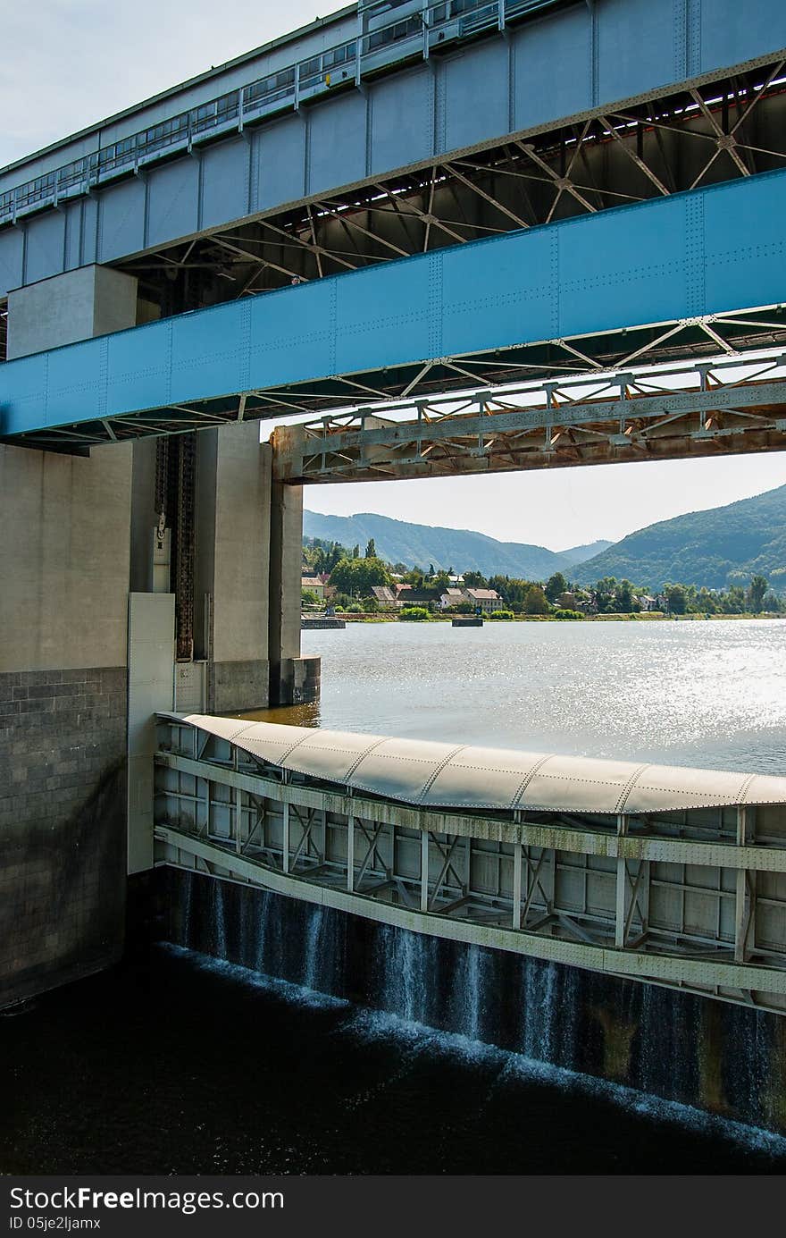 Weir on the Labe river