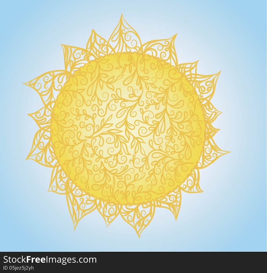 The sun of the ornaments