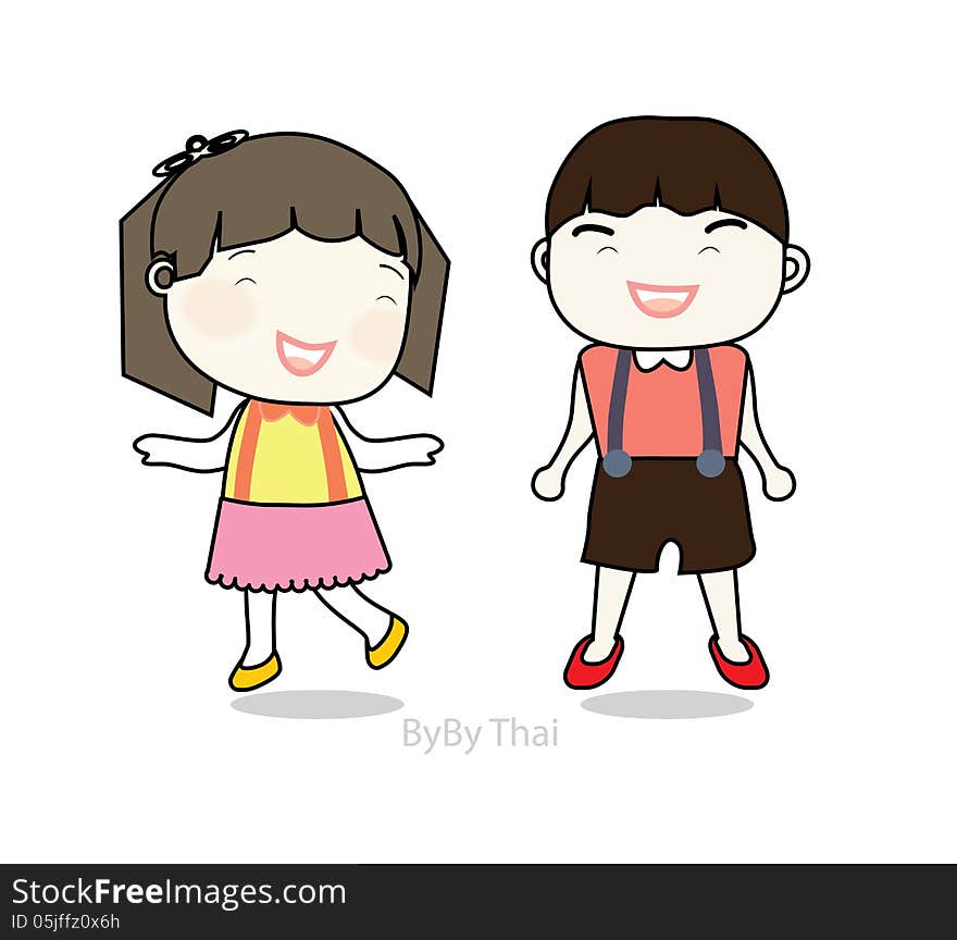 Vector illustration of Kids Thailand. Vector illustration of Kids Thailand.