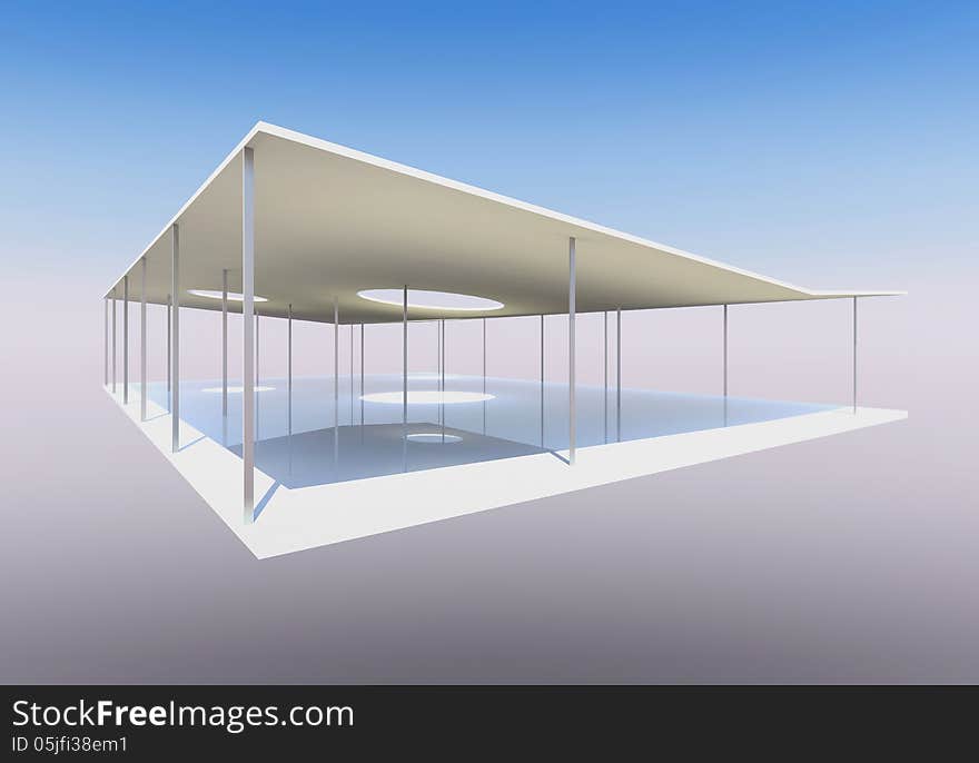 Conceptual modern building