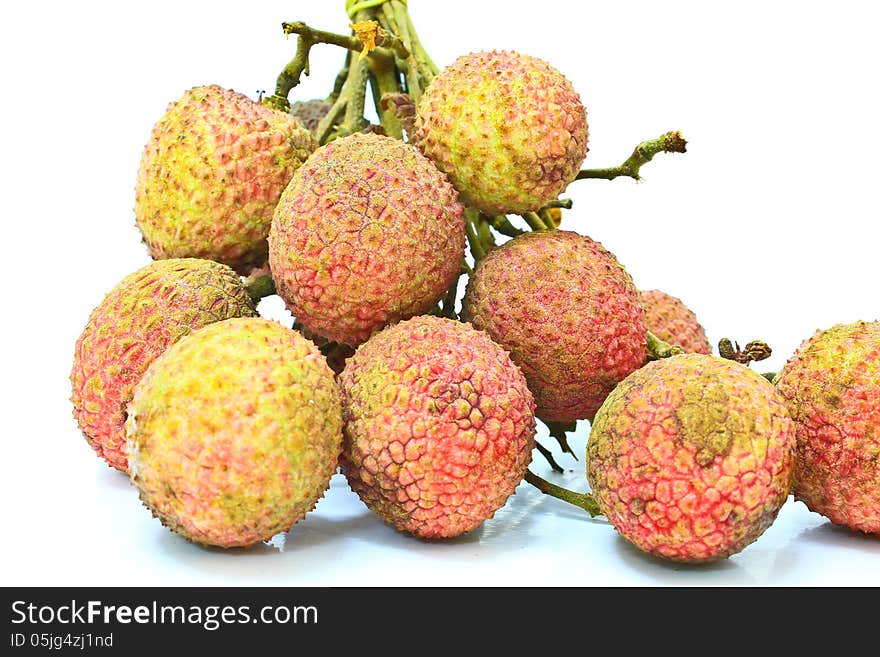 Lychee isolated on white background. Lychee isolated on white background