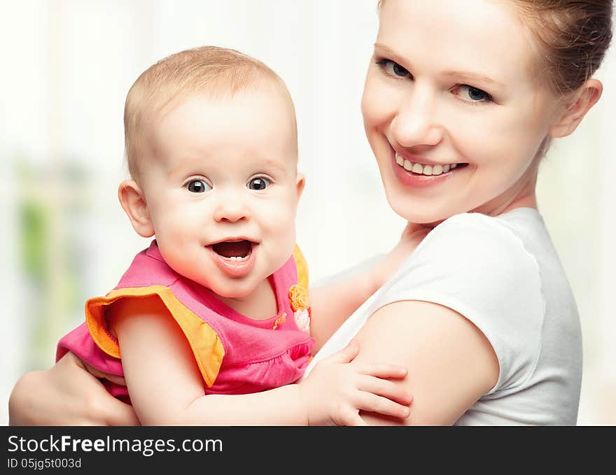 Happy family. young mother with baby