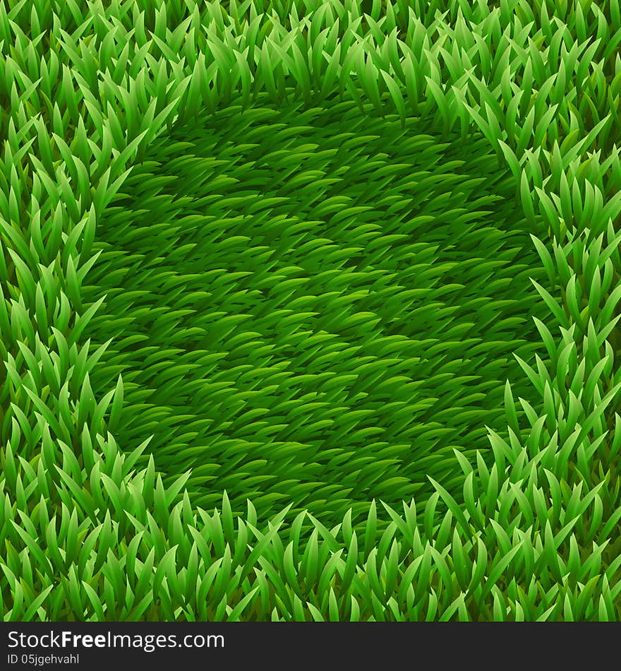 Circle on green grass