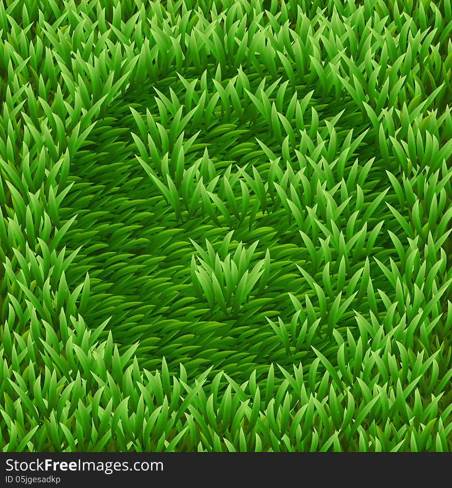 Ying-Yang symbol on green grass