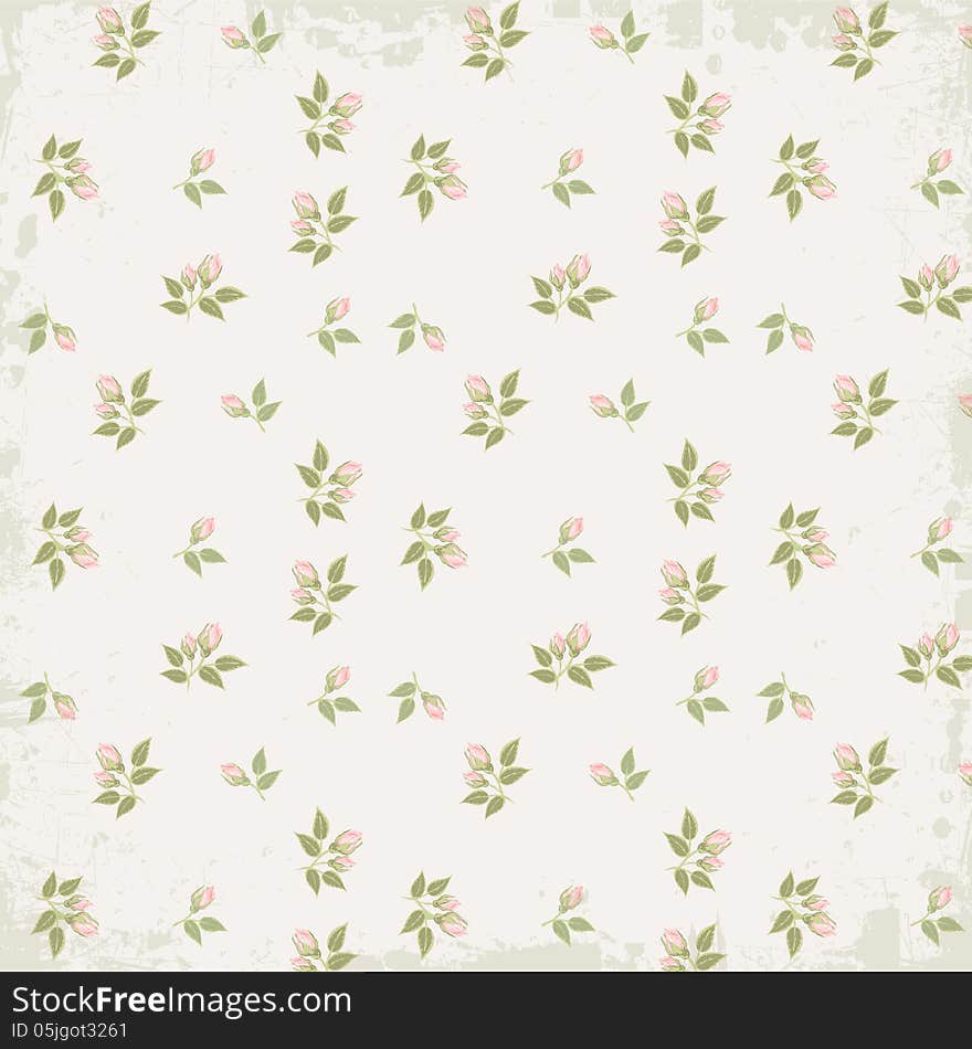 Vector pattern background with roses. Vector pattern background with roses