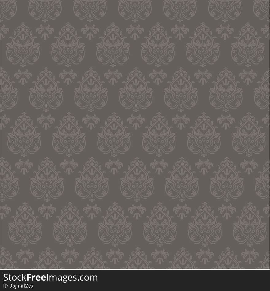 Vector seamless floral damask pattern