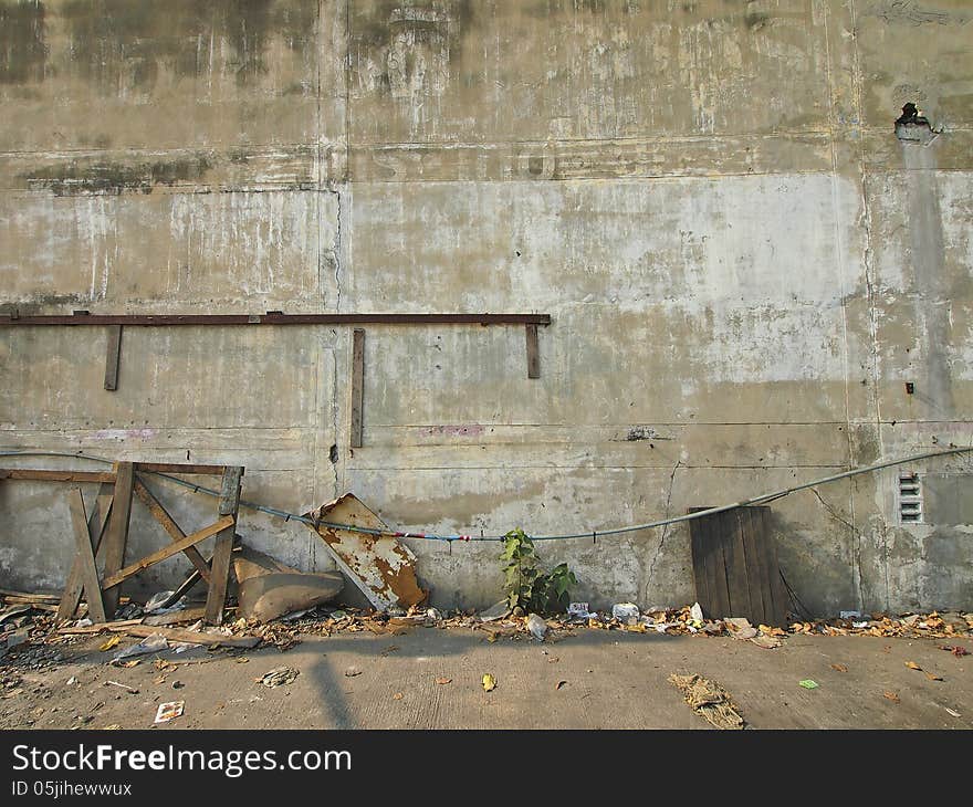 Dirty outside walls of abandoned buildings in daytime. Dirty outside walls of abandoned buildings in daytime