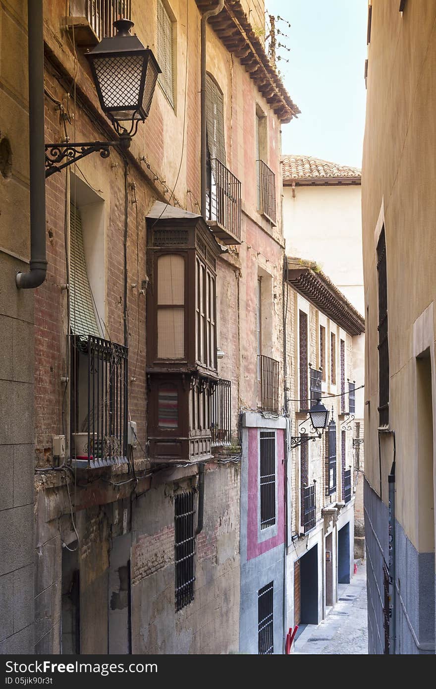 Narrow Street in Old town of Toledo - former capital city of Spain. Narrow Street in Old town of Toledo - former capital city of Spain