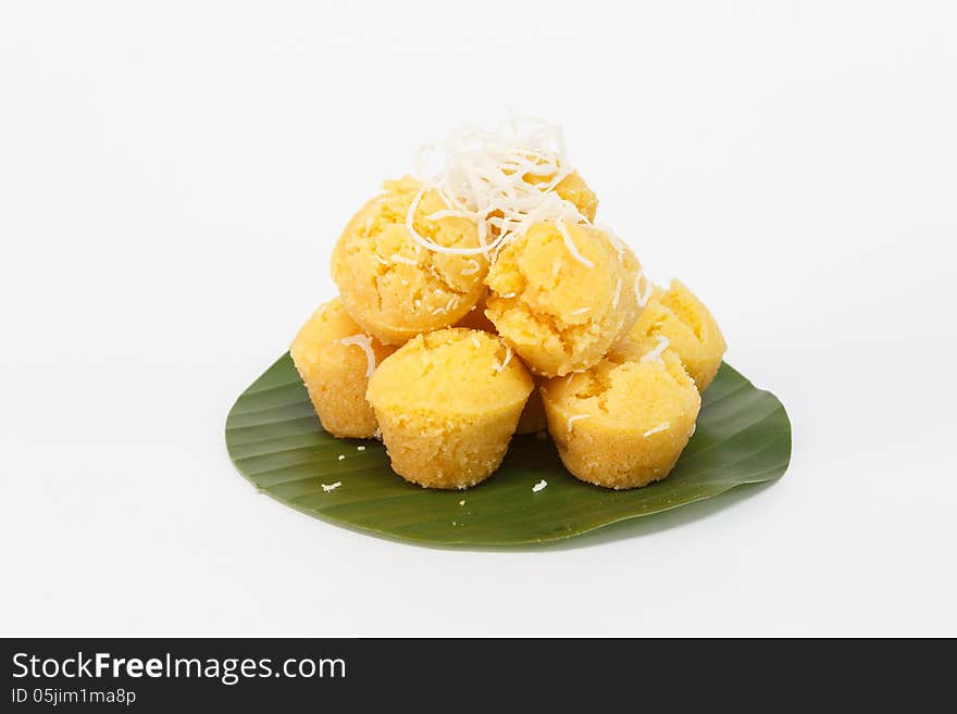 Thai dessert on white background